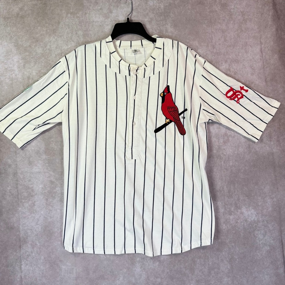 St Louis Cardinals Shirt XL White Pinstripe 1928 Throwback Jersey MLB Game Day